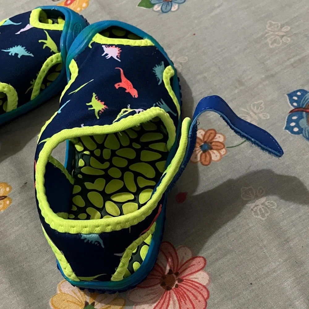 Kids Dinosaur Print Shoes - Blue and Green